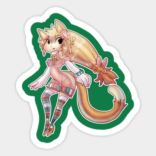 Pretty Blond Cat Girl Sticker